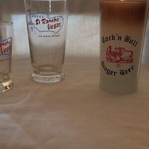 Vintage Early 1950'S EL RANCHO HOTEL Las Vegas Barware, 3 Glasses